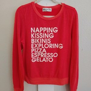 Wildfox Soft Sweater Fav List Size S Napping